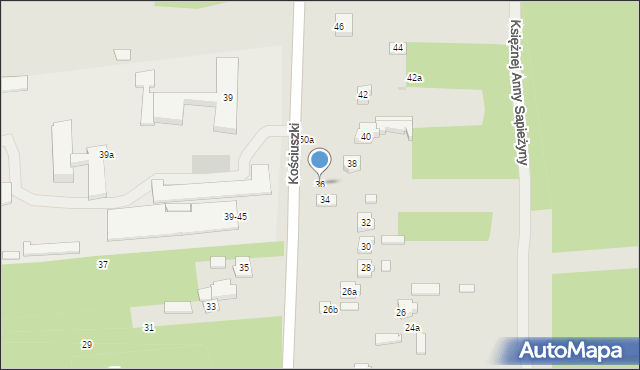 Szydłowiec, Kościuszki Tadeusza, gen., 36, mapa Szydłowiec