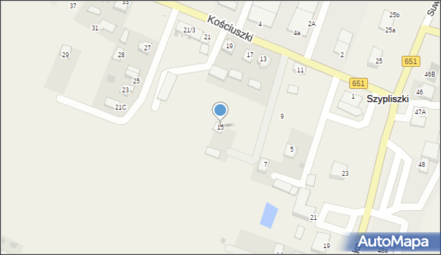 Szypliszki, Kościuszki Tadeusza, gen., 15, mapa Szypliszki