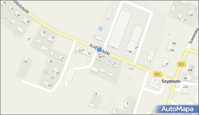 Szypliszki, Kościuszki Tadeusza, gen., 19, mapa Szypliszki