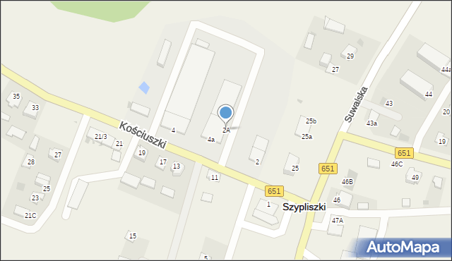 Szypliszki, Kościuszki Tadeusza, gen., 2A, mapa Szypliszki