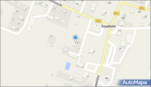 Szypliszki, Kościuszki Tadeusza, gen., 5, mapa Szypliszki