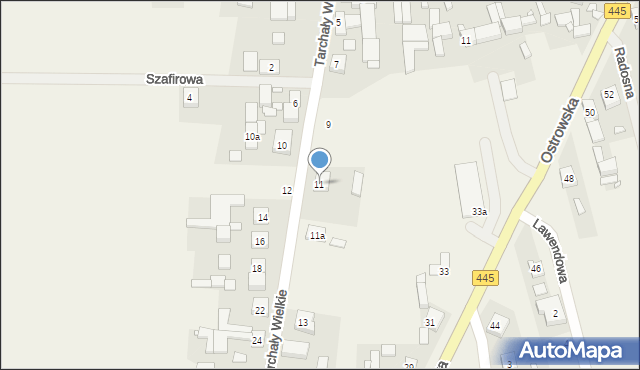 Tarchały Wielkie, Kolejowa, 11, mapa Tarchały Wielkie