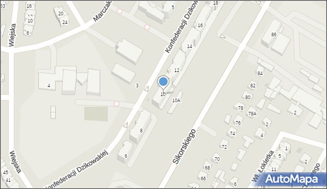 Tarnobrzeg, Konfederacji Dzikowskiej, 10, mapa Tarnobrzegu