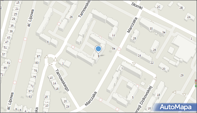 Tarnobrzeg, Konfederacji Dzikowskiej, 9, mapa Tarnobrzegu