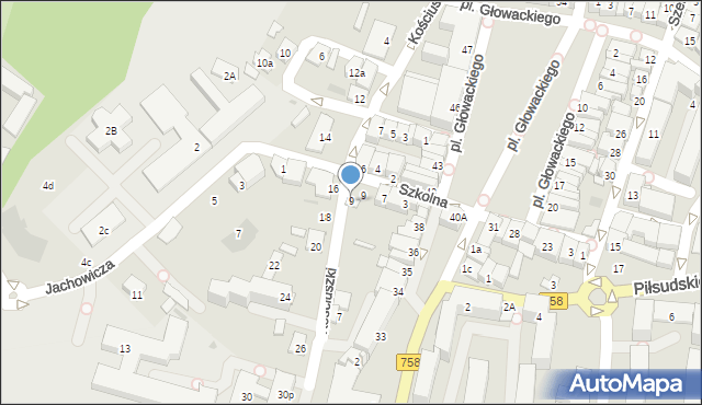 Tarnobrzeg, Kościuszki Tadeusza, gen., 9, mapa Tarnobrzegu