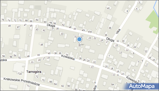 Tarnogóra, Kowalska, 32, mapa Tarnogóra
