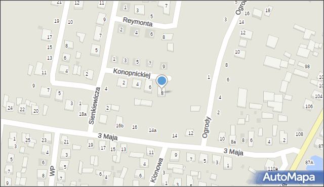 Tarnogród, Konopnickiej Marii, 8, mapa Tarnogród