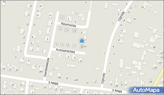 Tarnogród, Konopnickiej Marii, 9, mapa Tarnogród