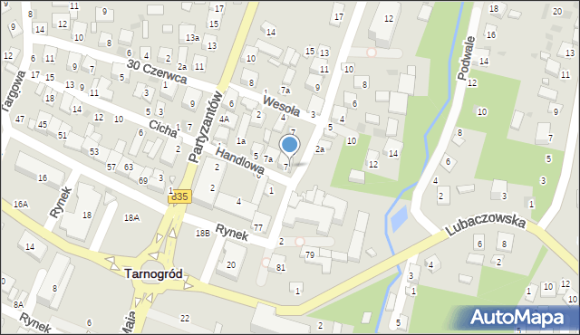 Tarnogród, Kościelna, 3, mapa Tarnogród