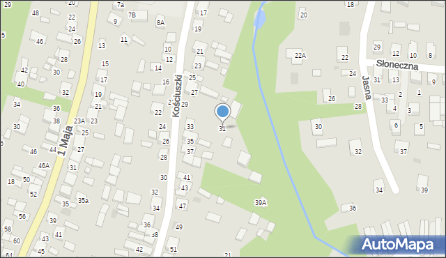 Tarnogród, Kościuszki Tadeusza, gen., 31, mapa Tarnogród