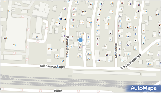 Tarnów, Kochanowskiego Jana, 27A, mapa Tarnów
