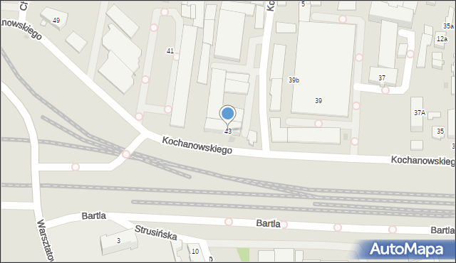 Tarnów, Kochanowskiego Jana, 43, mapa Tarnów
