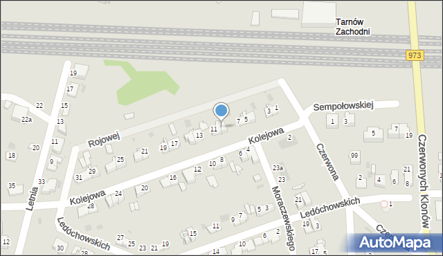 Tarnów, Kolejowa, 9, mapa Tarnów