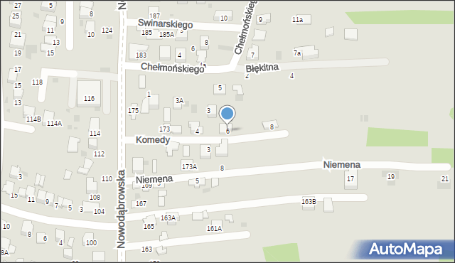 Tarnów, Komedy Krzysztofa, 6, mapa Tarnów