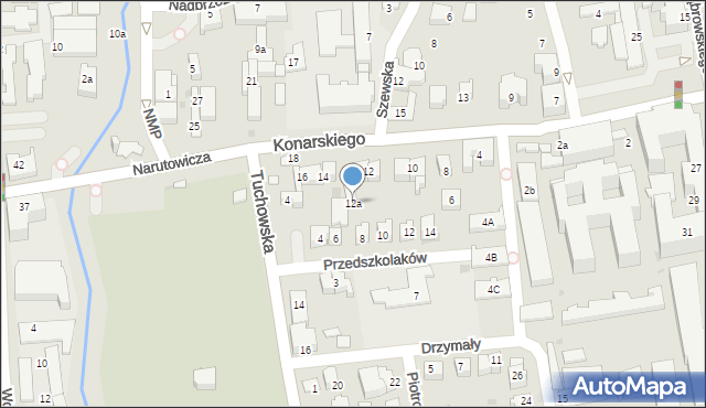 Tarnów, Konarskiego Stanisława, 12a, mapa Tarnów