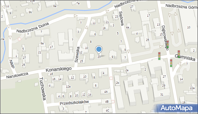 Tarnów, Konarskiego Stanisława, 13, mapa Tarnów
