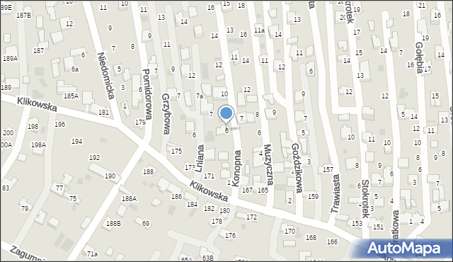 Tarnów, Konopna, 6, mapa Tarnów