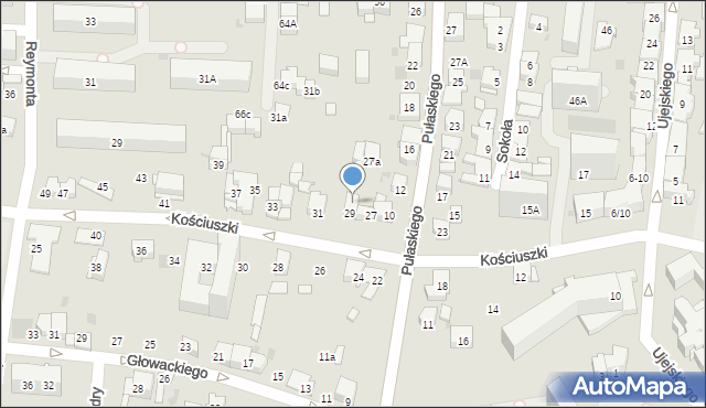 Tarnów, Kościuszki Tadeusza, gen., 29b, mapa Tarnów