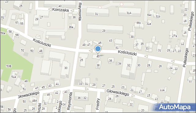 Tarnów, Kościuszki Tadeusza, gen., 40, mapa Tarnów