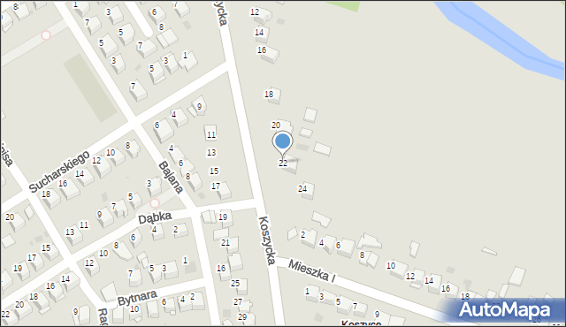 Tarnów, Koszycka, 22, mapa Tarnów