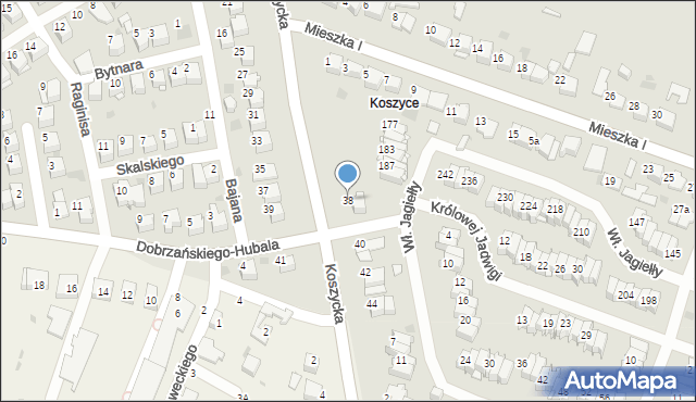 Tarnów, Koszycka, 38, mapa Tarnów