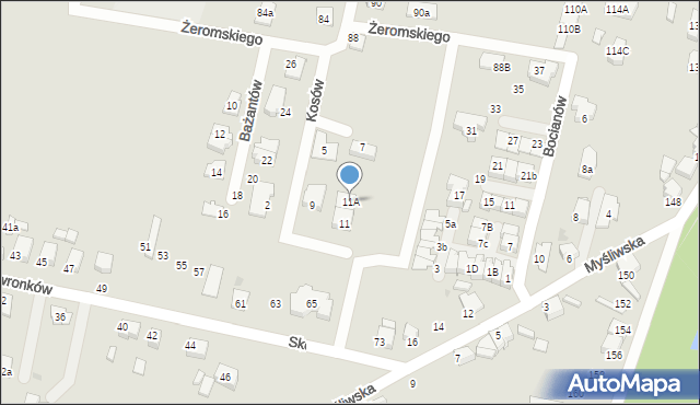 Tarnowskie Góry, Kosów, 11A, mapa Tarnowskie Góry