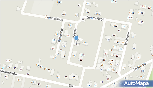 Tarnowskie Góry, Kosów, 5, mapa Tarnowskie Góry