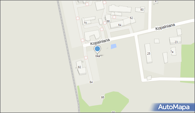 Tarnowskie Góry, Kopalniana, 64a, mapa Tarnowskie Góry