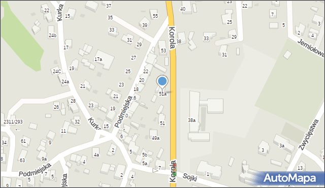 Tarnowskie Góry, Korola Józefa, 51a, mapa Tarnowskie Góry