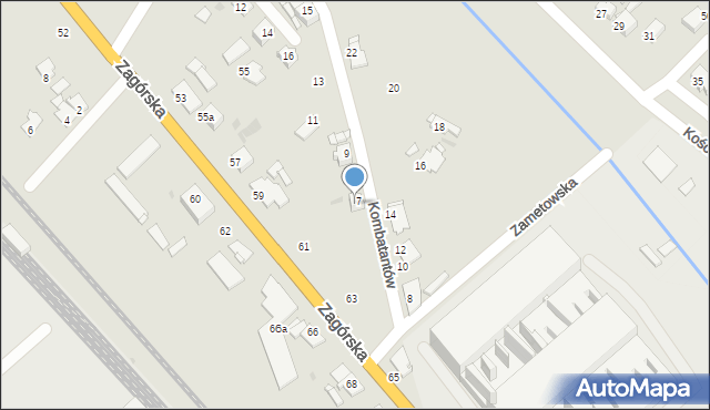 Tarnowskie Góry, Kombatantów, 9a, mapa Tarnowskie Góry