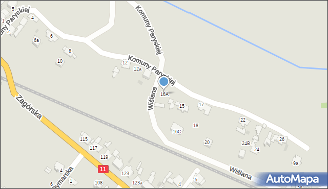 Tarnowskie Góry, Komuny Paryskiej, 16A, mapa Tarnowskie Góry