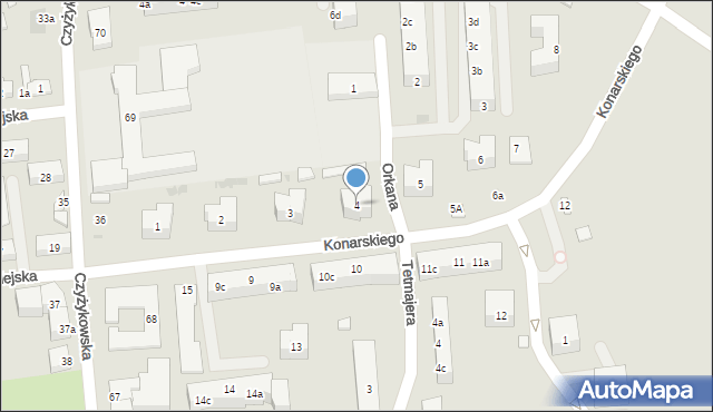 Tczew, Konarskiego Stanisława, 4, mapa Tczew