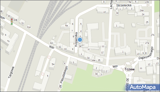 Tczew, Kopernika Mikołaja, 1a, mapa Tczew