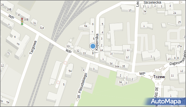 Tczew, Kopernika Mikołaja, 9, mapa Tczew