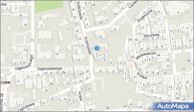 Tczew, Kościuszki Tadeusza, gen., 1, mapa Tczew
