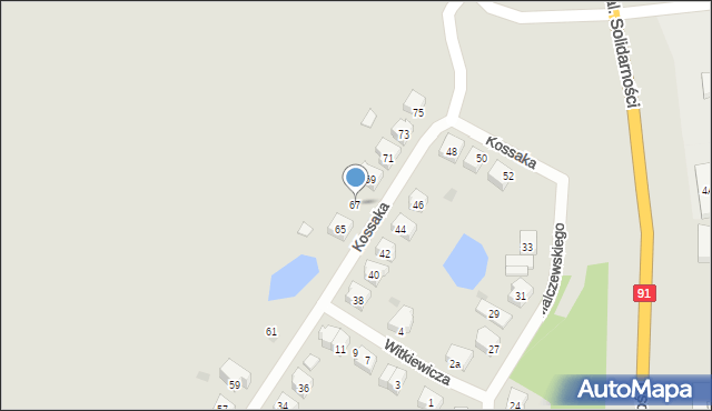 Tczew, Kossaka Wojciecha, 67, mapa Tczew