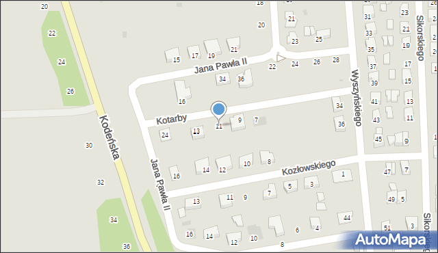 Terespol, Kotarby Józefa, 11, mapa Terespol