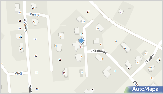 Tomaszkowo, Koziorożca, 11, mapa Tomaszkowo