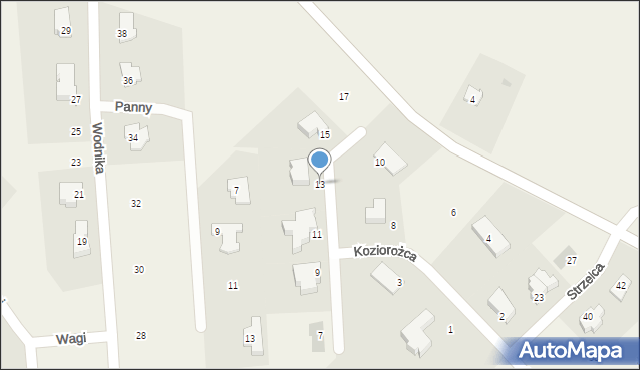 Tomaszkowo, Koziorożca, 13, mapa Tomaszkowo