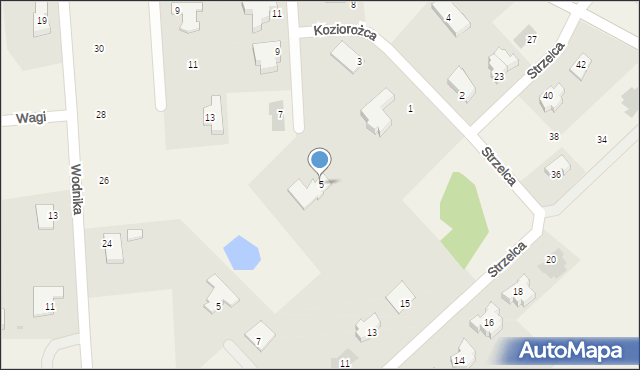 Tomaszkowo, Koziorożca, 5, mapa Tomaszkowo