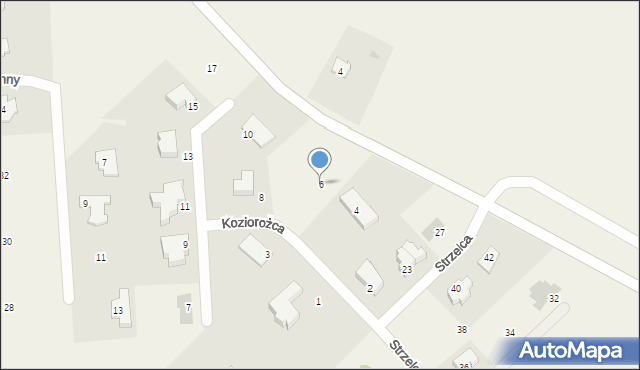 Tomaszkowo, Koziorożca, 6, mapa Tomaszkowo