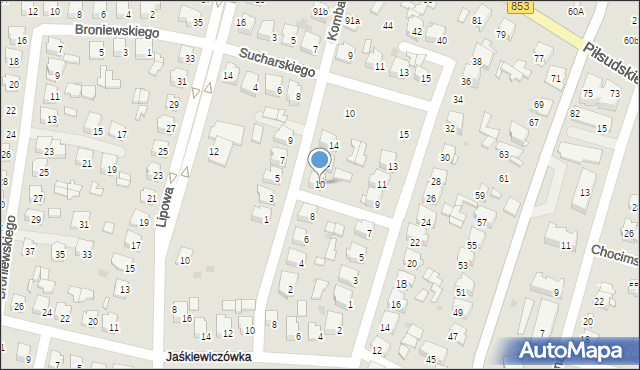 Tomaszów Lubelski, Kombatantów, 10, mapa Tomaszów Lubelski