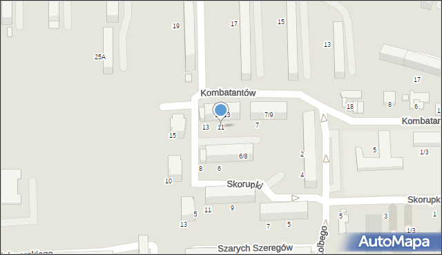 Tomaszów Mazowiecki, Kombatantów, 11, mapa Tomaszów Mazowiecki