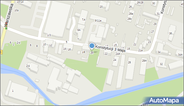 Tomaszów Mazowiecki, Konstytucji 3 Maja, 20, mapa Tomaszów Mazowiecki