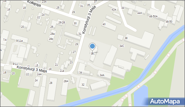 Tomaszów Mazowiecki, Konstytucji 3 Maja, 36, mapa Tomaszów Mazowiecki