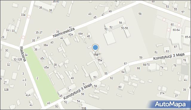 Tomaszów Mazowiecki, Konstytucji 3 Maja, 55B, mapa Tomaszów Mazowiecki