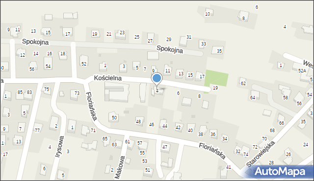 Tomice, Kościelna, 4, mapa Tomice
