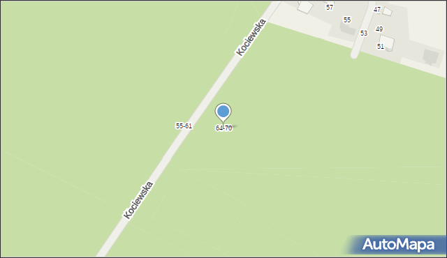 Toruń, Kociewska, 64-70, mapa Torunia