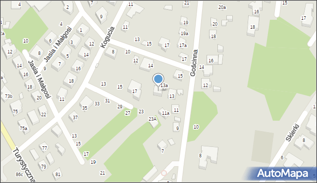 Toruń, Kogucia, 21, mapa Torunia