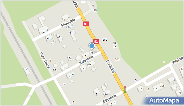 Toruń, Kolejowa, 7a, mapa Torunia